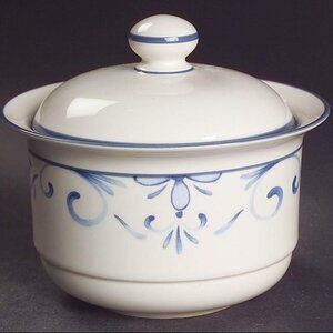 Lenox Chinastone Sugar Bowl w/ Lid Country Blue
